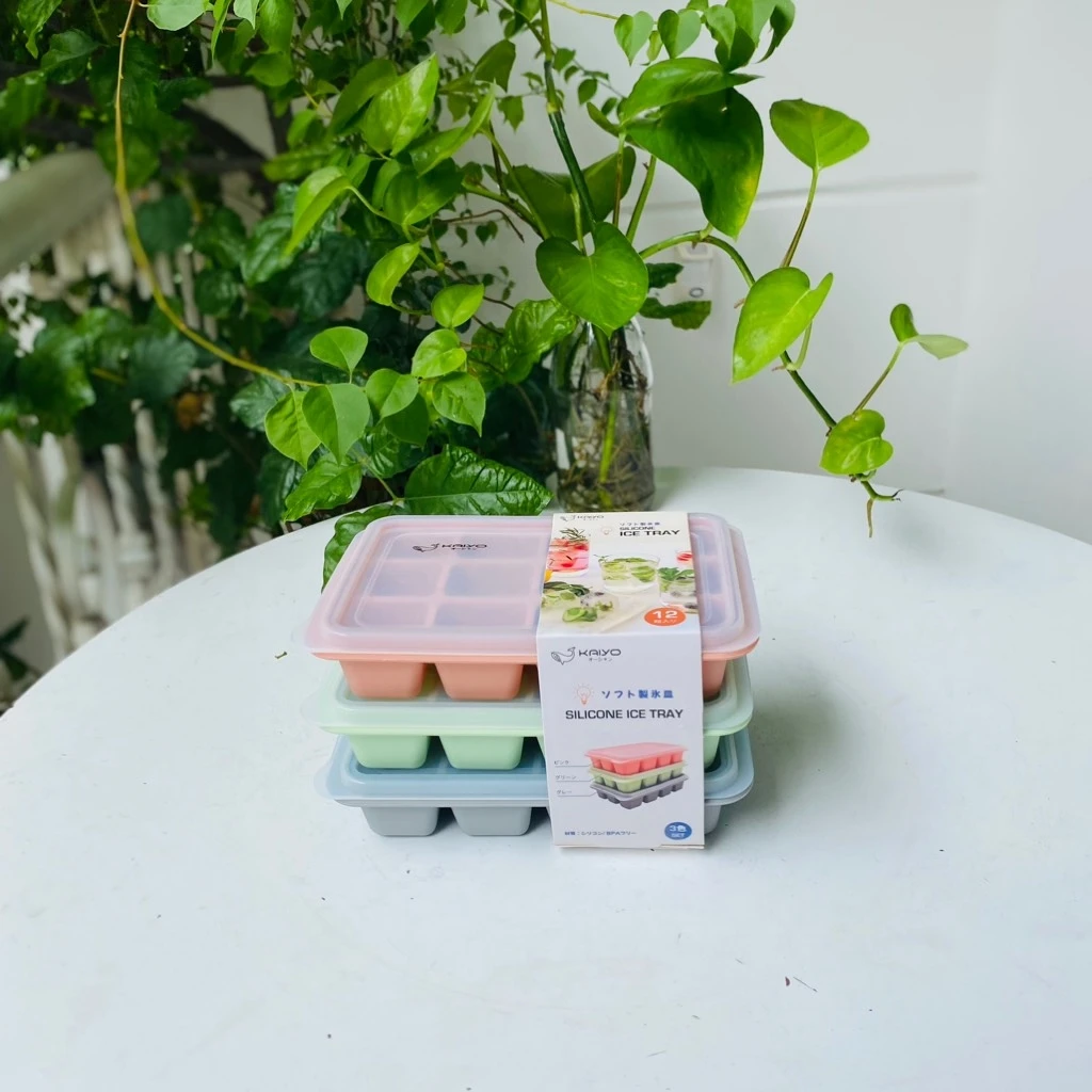 Bộ 3 khay đá silicone Kaiyo 12 viên 8936212088159