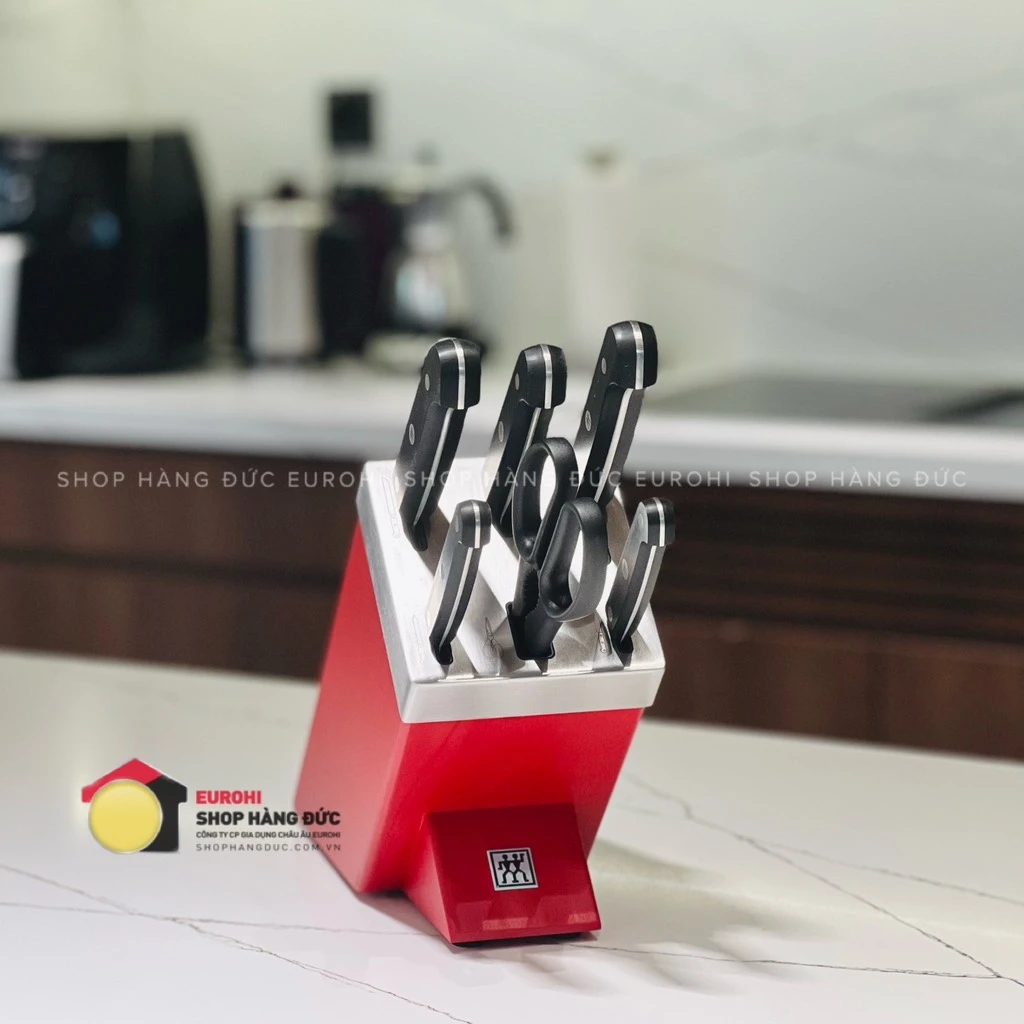 Bộ dao tự mài Zwilling Gourmet cao cấp 7 món 36133-510 (màu đỏ)