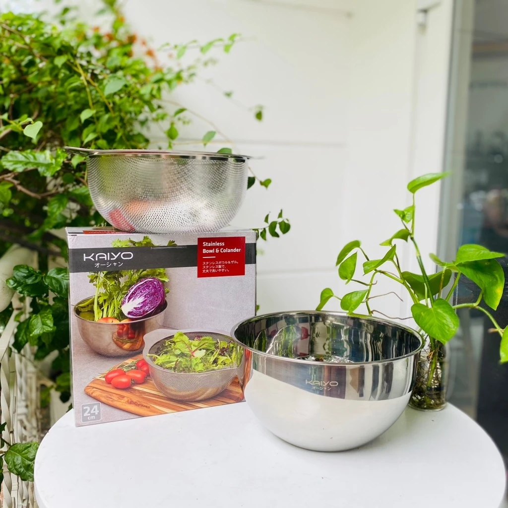 Bộ tô trộn và rổ inox Kaiyo size 24cm 8936212083079