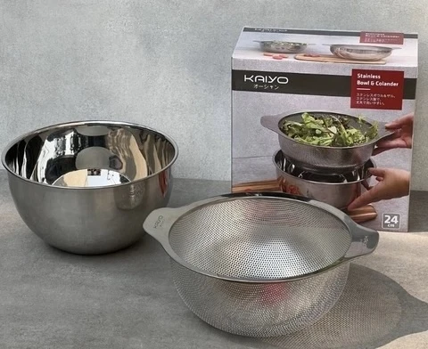 Bộ tô trộn và rổ inox Kaiyo size 24cm 8936212083079
