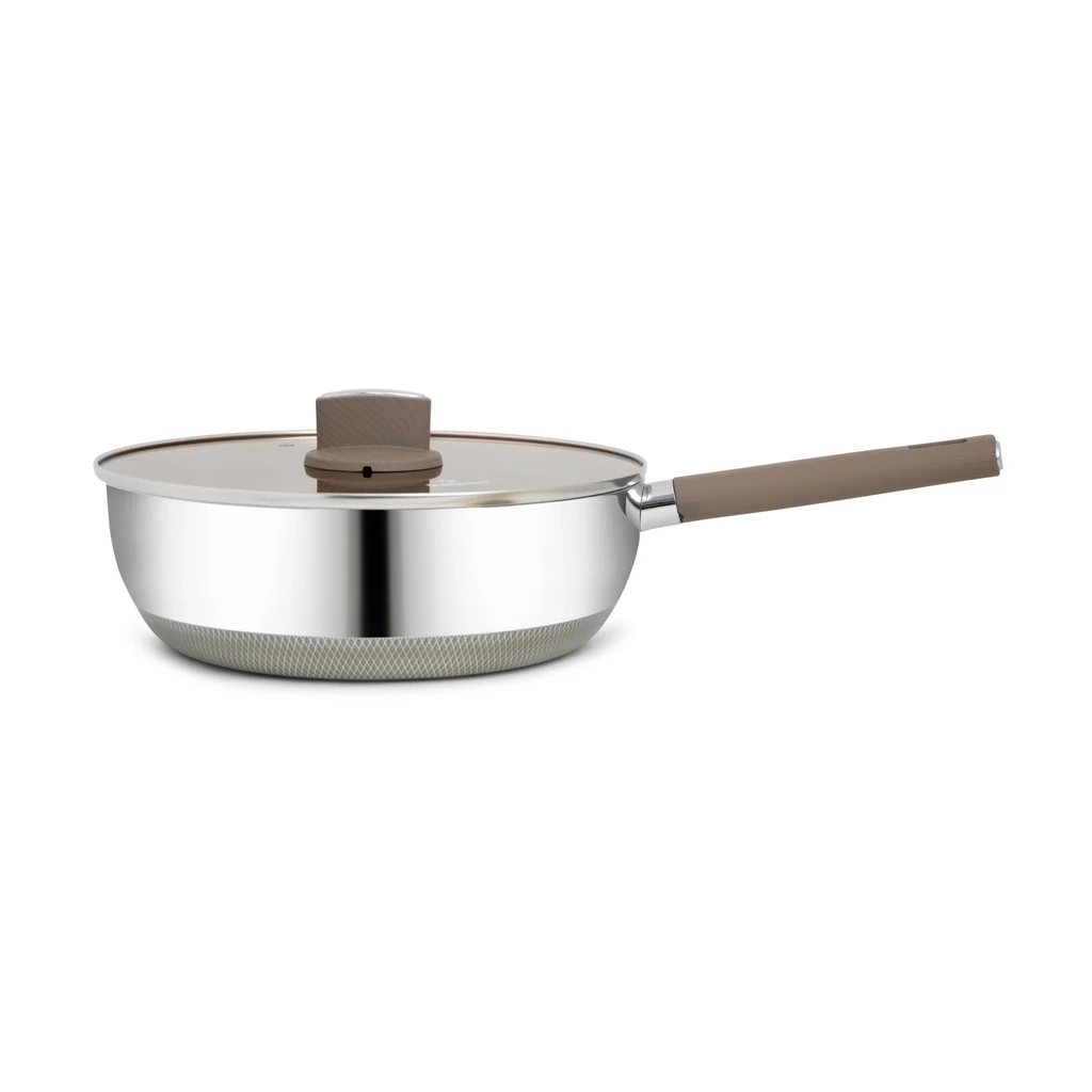 Chảo inox Kalpen có vung kính 26cm (TS26)