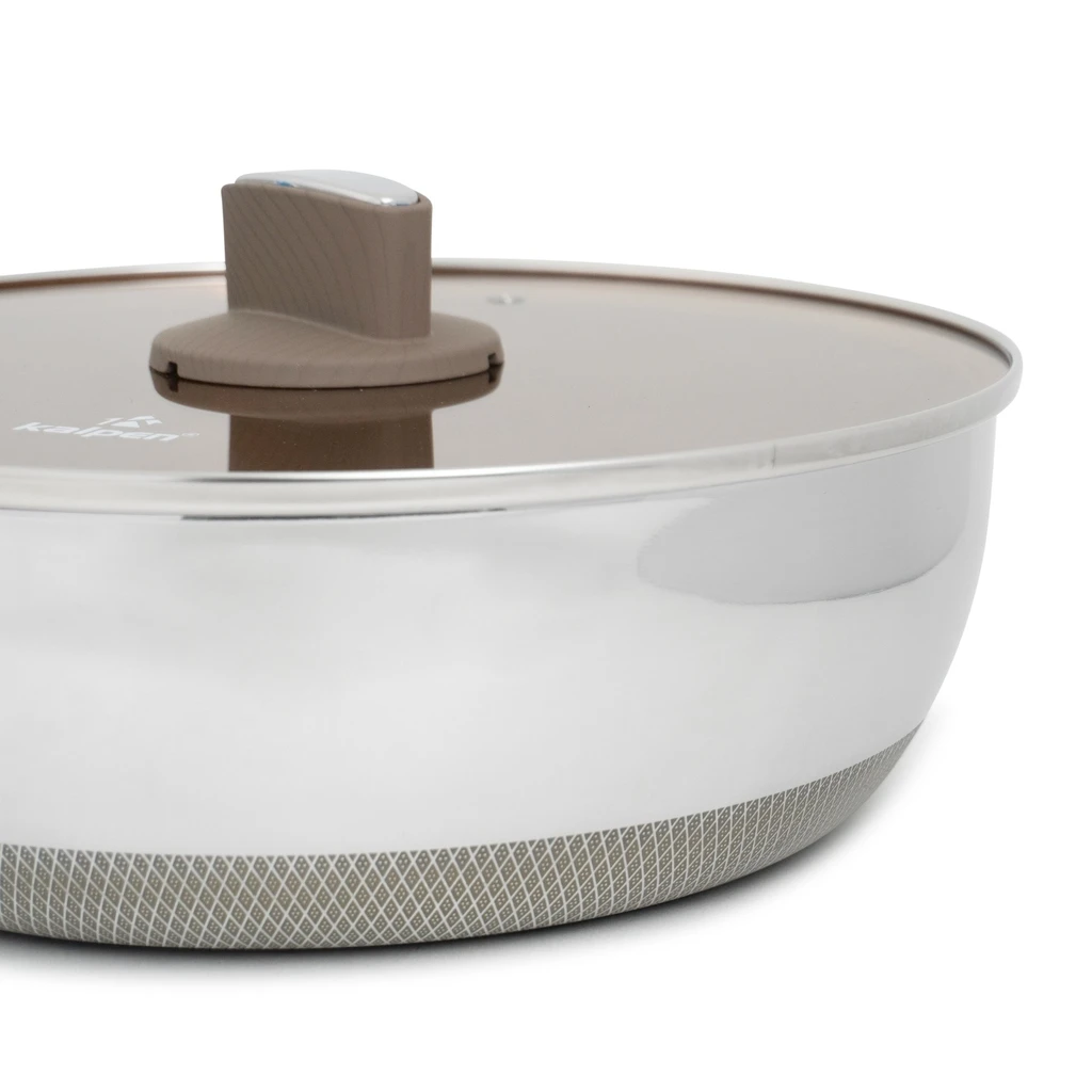 Chảo inox Kalpen có vung kính 26cm (TS26)