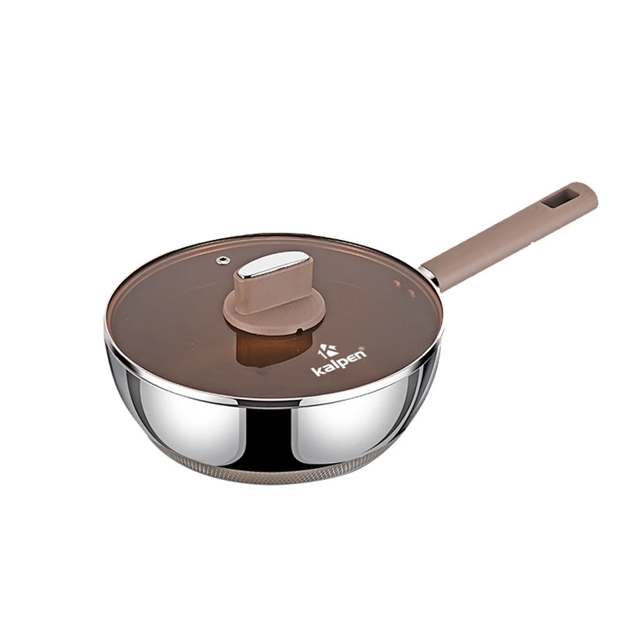 Chảo inox Kalpen có vung kính 26cm (TS26)