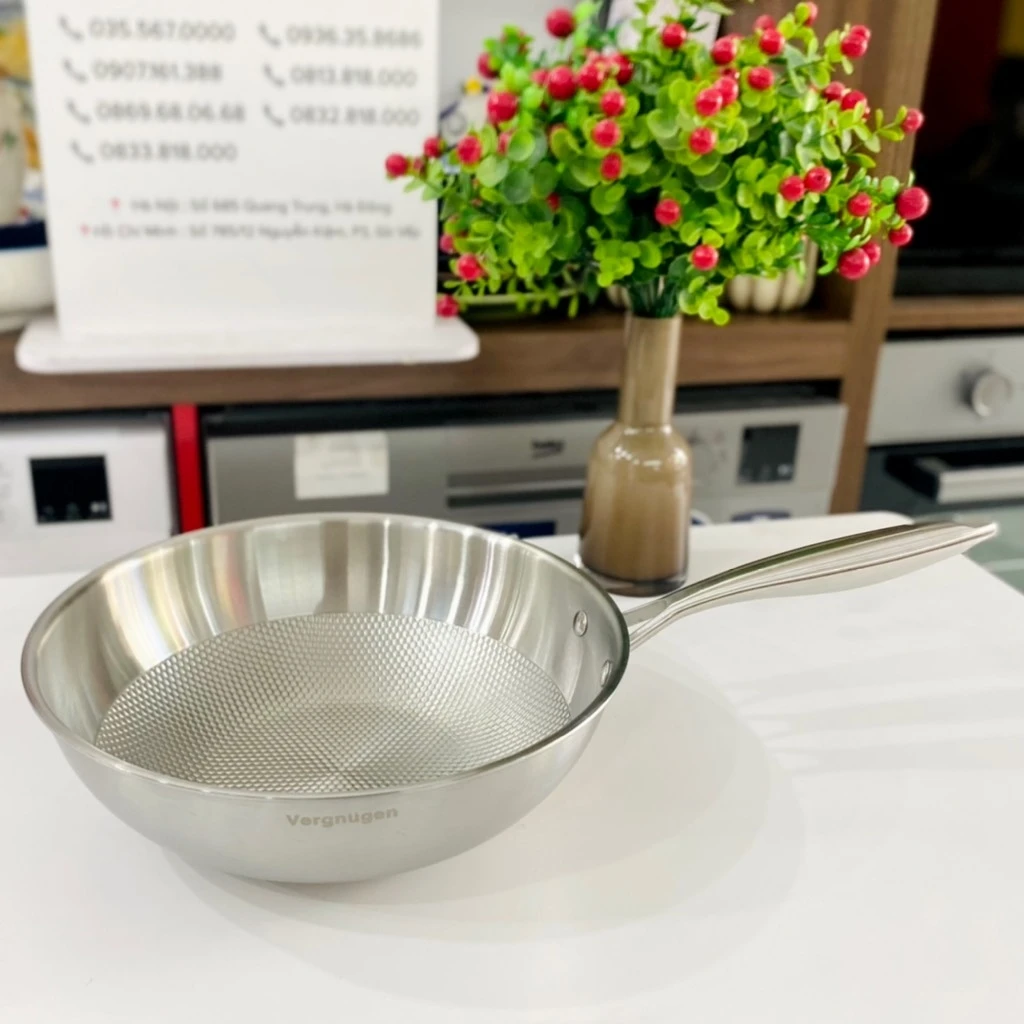 Chảo inox sâu lòng tổ ong Vergnugen 28cm