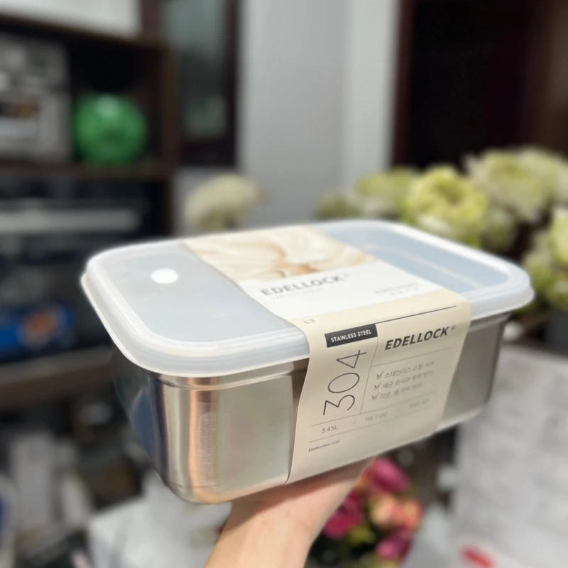 Hộp đựng thực phẩm inox Edelkochen Edellock Collection màu satin 3450ml