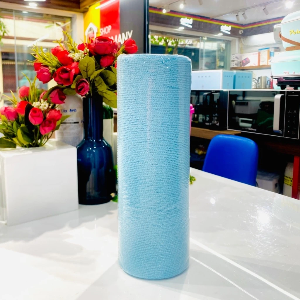 Khăn lau bếp đa năng màu xanh dương 25*25 30tờ/cuộn
