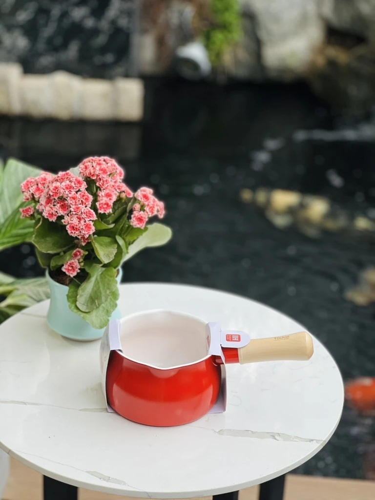 Quánh mini chống dính Ceramic Todaii cán gỗ 13cm