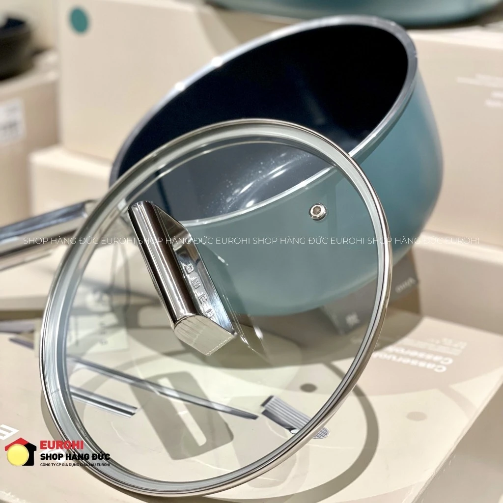 Quánh SMEG SPF2012EGM 20cm màu xanh ngọc (vung kính)
