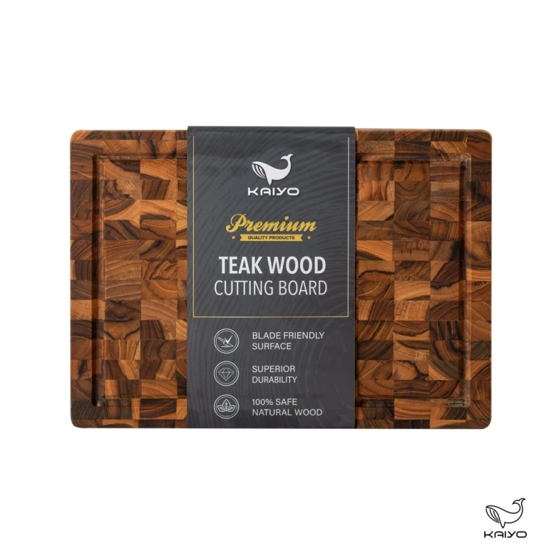 Thớt chặt Kaiyo gỗ Teak chữ nhật dày 3,8cm (25x35cm) - DC04