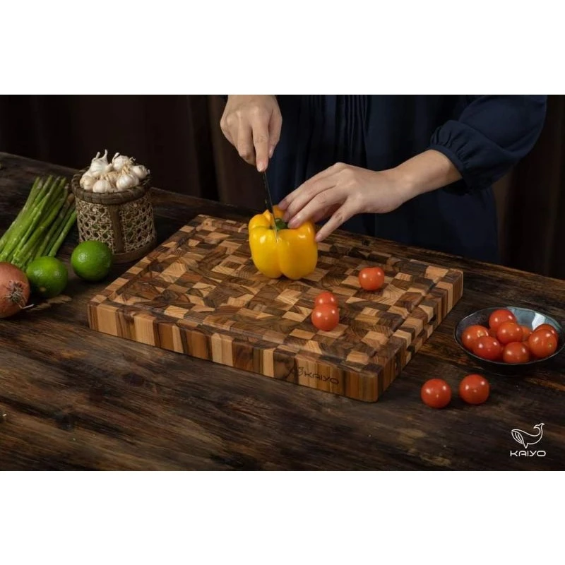 Thớt chặt Kaiyo gỗ Teak chữ nhật dày 3,8cm (25x35cm) - DC04