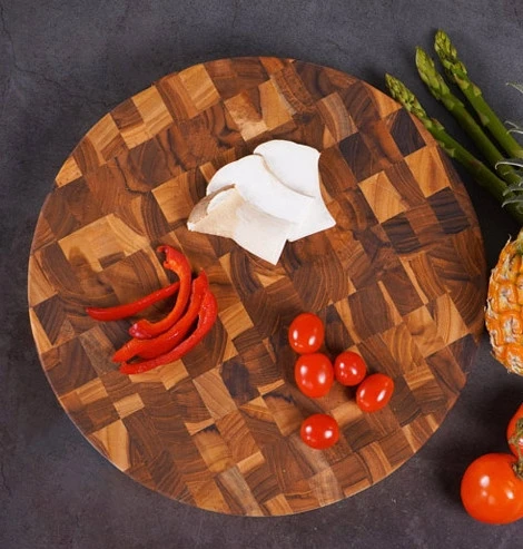 Thớt chặt Kaiyo gỗ Teak tròn 30cm dày 3,8cm