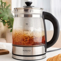 Ấm siêu tốc Kaiyo thuỷ tinh kèm lõi lọc trà 1.7L (KEK-062)