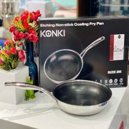 Chảo inox chống dính KONKI nông lòng 26cm