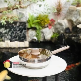Chảo inox Kalpen có vung kính 26cm (TS26)