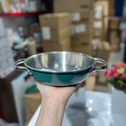 Chảo mini Edelkochens 16cm nông lòng màu xanh