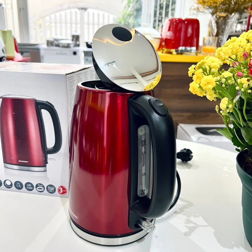 Ấm siêu tốc Silvercrest 1,7L 3100W màu đỏ