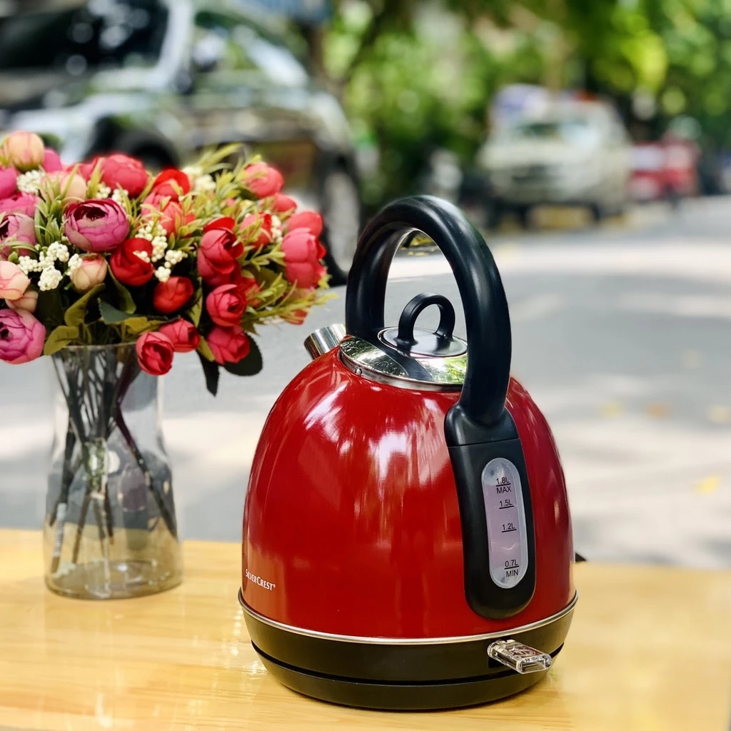 Ấm siêu tốc Silvercrest 1,8L màu đỏ