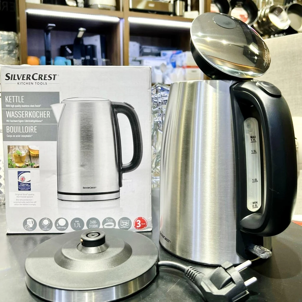 Ấm siêu tốc Silvercrest 3100W 1.7L inox