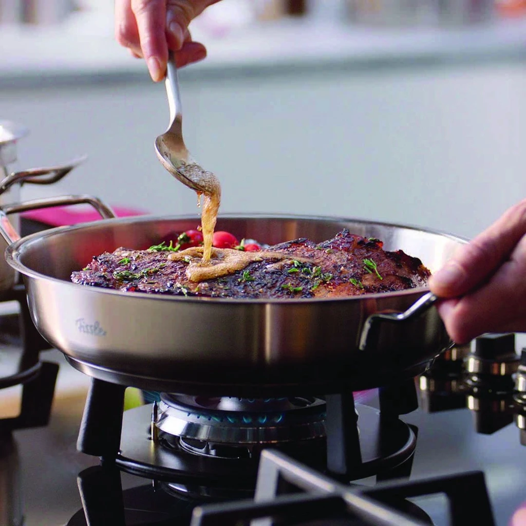 Bộ nồi Fissler Original Profi 6 món nắp inox (chảo 2 quai) - 4009209384924