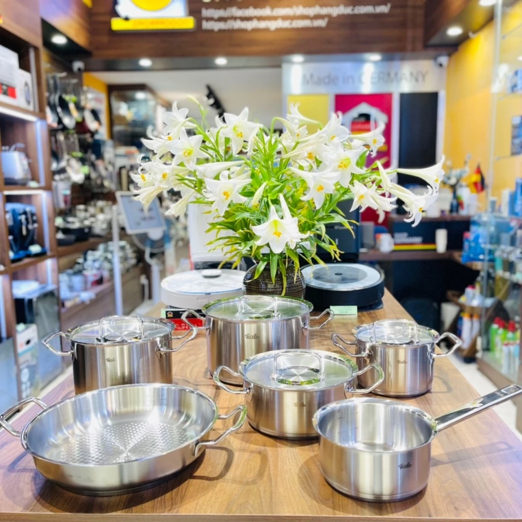 Bộ nồi Fissler Pure Profi 6 món vung inox