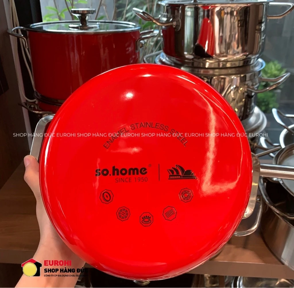 Bộ nồi inox So Home Sydney Australia (màu đỏ)
