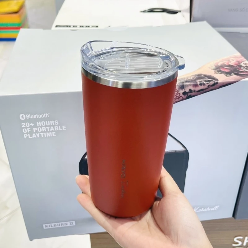 Cốc giữ nhiệt 2 lớp inox Kaiyo 500ml màu đỏ