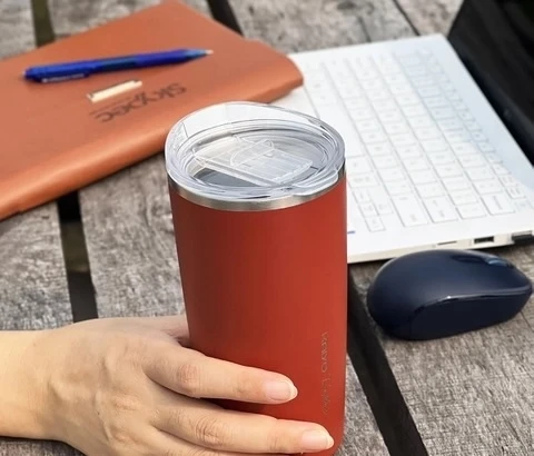 Cốc giữ nhiệt 2 lớp inox Kaiyo 500ml màu đỏ