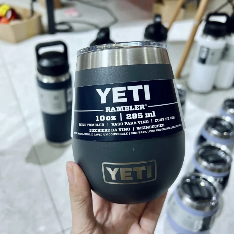 Cốc giữ nhiệt Yeti Wine 300ml Charcoal hình trứng màu ghi xám