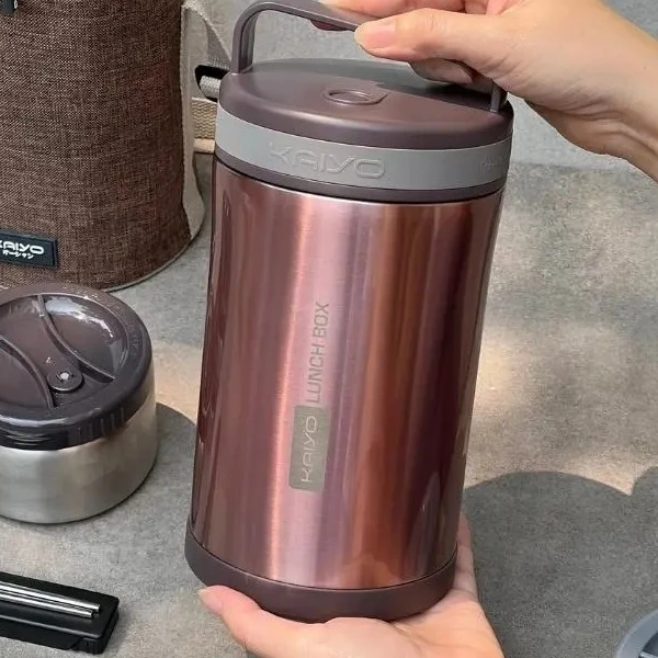 Hộp cơm giữ nhiệt Kaiyo màu hồng ruby dung tích 1700ml