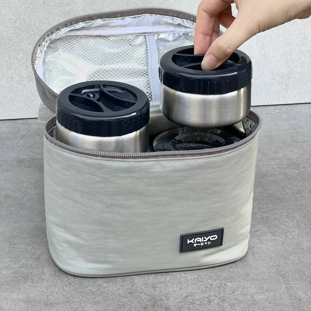 Set 4 hộp cơm giữ nhiệt Kaiyo 1200ml xanh đậm