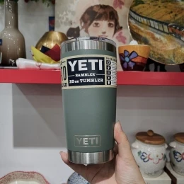 Cốc giữ nhiệt Yeti Tumbler 20oz màu xanh bộ đội