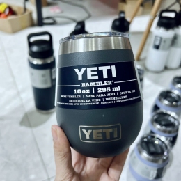 Cốc giữ nhiệt Yeti Wine 300ml Charcoal hình trứng màu ghi xám