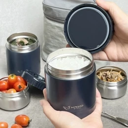 Set 4 hộp cơm giữ nhiệt Kaiyo 1200ml xanh đậm