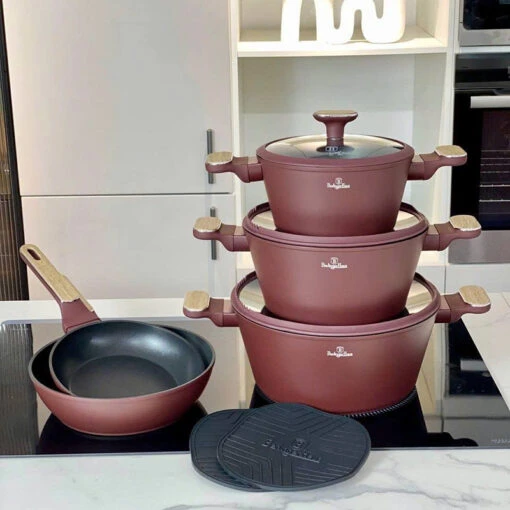 Bộ nồi Berlinger Haus BH/8305 – Leonardo Collection màu đỏ 10 món