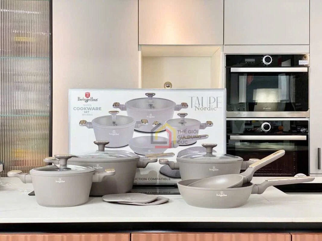 Bộ nồi Berlinger Haus BH/8343 – Taupe 10 món
