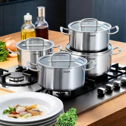 Bộ nồi Steiger Element đúc liền nguyên khối 5 đáy sét 5 món