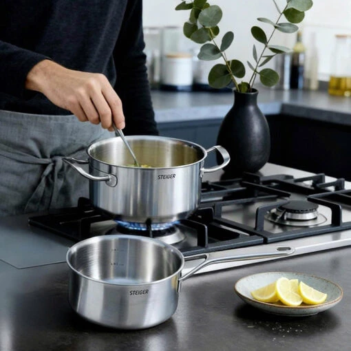 Bộ nồi Steiger Element đúc liền nguyên khối 5 đáy sét 5 món