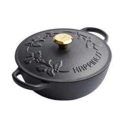 Nồi chảo gang Happiness 23cm dây hoa – phiên bản Limited