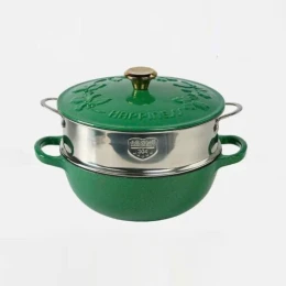Nồi gang kèm xửng hấp Happiness 23cm