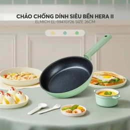 Chảo chống dính Elmich EL-5942 GY26 26CM Chảo xanh