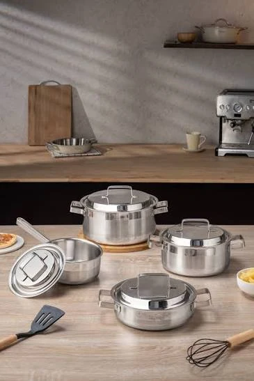 Bộ nồi 4 món cao cấp Michelangelo Professional Quánh 16cm, Nồi thấp 20cm, Nồi cao 20cm, Nồi cao 24cm
