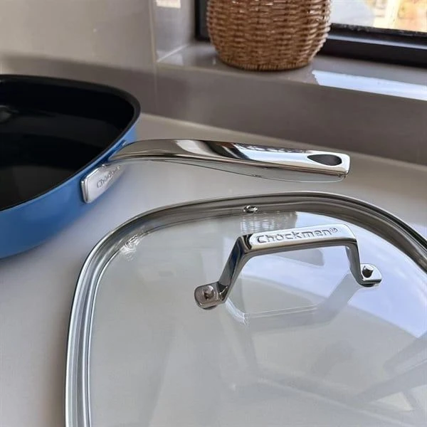 Chảo vuông chống dính Fruto sắc màu C500-Y CHOCKMEN màu xanh nươc biển 24.5cm, model: CKM-FY3L24PY