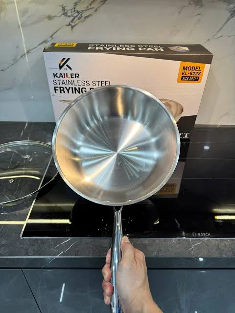 Chảo xào inox kailer 24cm có vung KL-8224
