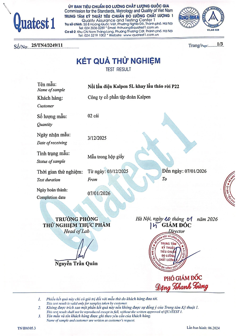 Nồi lẩu điện khay tháo rời Kalpen P22 5L