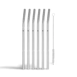 Bộ ống hút thẳng WMF Baric Cromargan 6 chiếc, kèm cọ rửa, cao 18cm