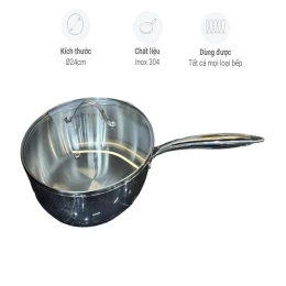 Chảo xào inox kailer 24cm có vung KL-8224
